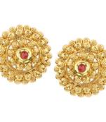 Ladies Studs Maroon Copper Stud Earring for Women