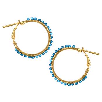 Chand Bali Hoop Opaque Blue Metal Alloy Hoop Earring for Women 1