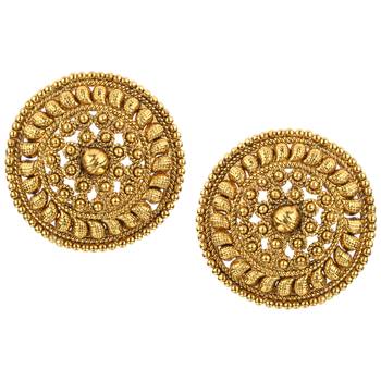 Ladies Studs Golden Copper Stud Earring for Women 1