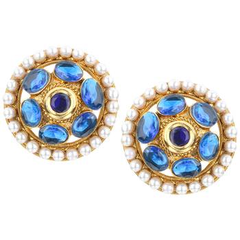 Ladies Studs Blue Copper Stud Earring for Women 1