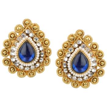 Ladies Studs Blue Copper Stud Earring for Women 1