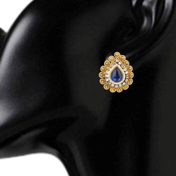 Ladies Studs Blue Copper Stud Earring for Women 2