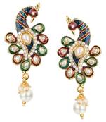 Kundans Indian White Metal Alloy Dangler drop Earring for Women