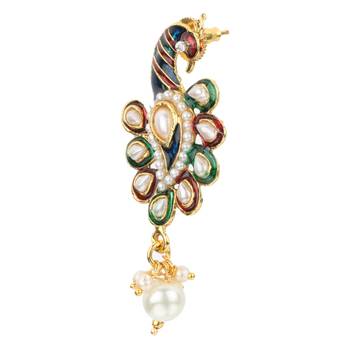 Kundans Indian White Metal Alloy Dangler drop Earring for Women 3