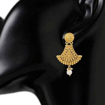 Kundans Indian White Copper Dangler drop Earring for Women 2