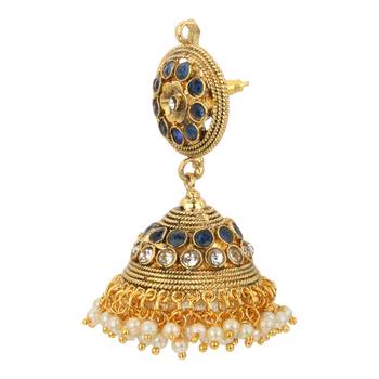 Jhumki Wedding Blue Copper Jhumka Earring for Women 3
