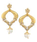 Kundans Indian White Metal Alloy Dangler drop Earring for Women