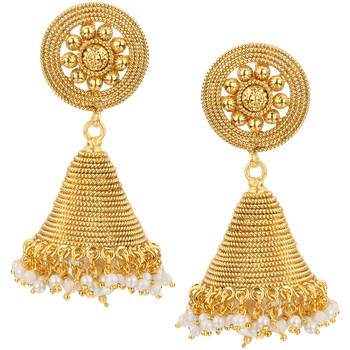Jhumki Wedding White Copper Jhumka Earring for Women 1