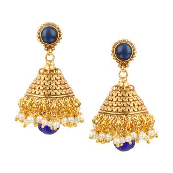 Jhumki Wedding Blue Copper Jhumka Earring for Women 1