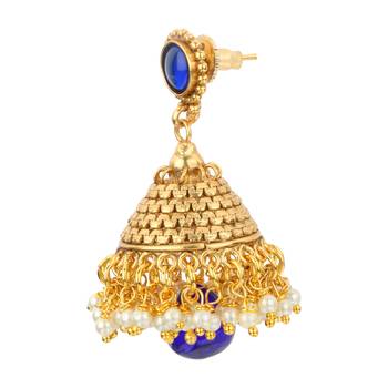Jhumki Wedding Blue Copper Jhumka Earring for Women 3
