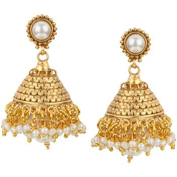 Jhumki Wedding White Copper Jhumka Earring for Women 1