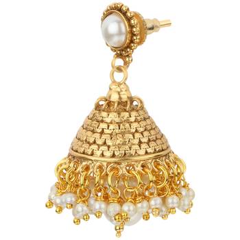 Jhumki Wedding White Copper Jhumka Earring for Women 3