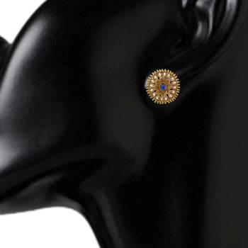 Ladies Studs Blue Copper Stud Earring for Women 2