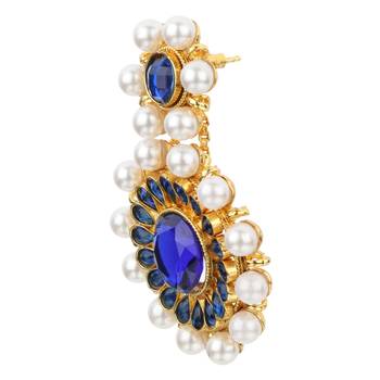 Kundans Indian Blue Copper Dangler drop Earring for Women 3
