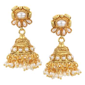 Jhumki Wedding White Copper Jhumka Earring for Women 1