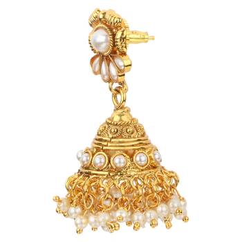 Jhumki Wedding White Copper Jhumka Earring for Women 3