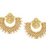 Kundans Indian White Copper Dangler drop Earring for Women