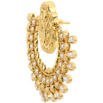 Kundans Indian White Copper Dangler drop Earring for Women 3