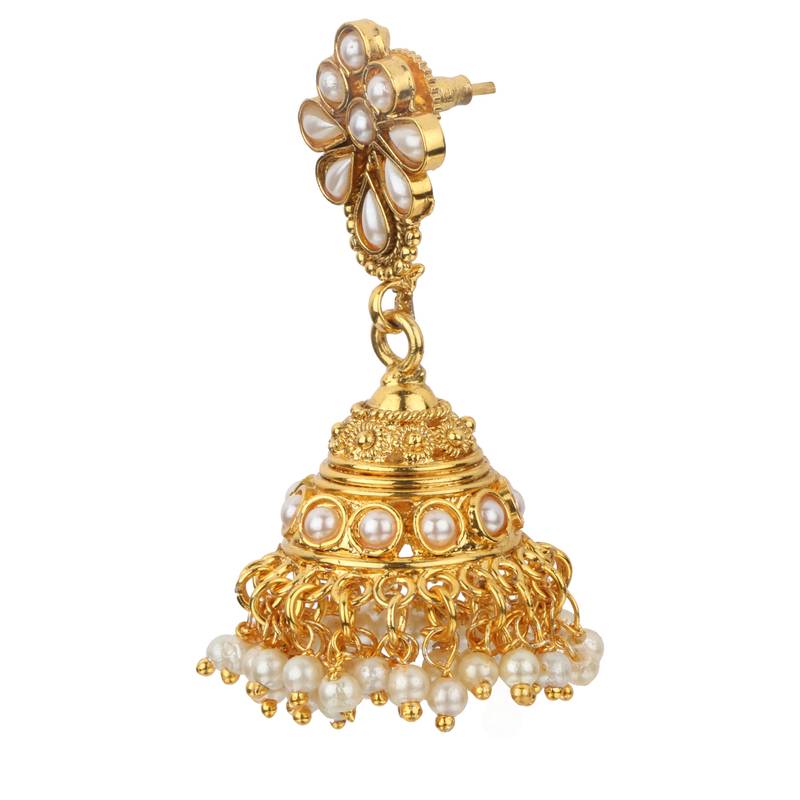 Jhumki Wedding White Copper Jhumka Earring for Women ADIVA 2306142