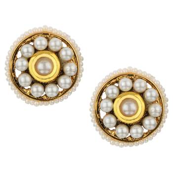 Ladies Studs White Copper Stud Earring for Women 1