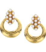 Kundans Indian White Metal Alloy Dangler drop Earring for Women