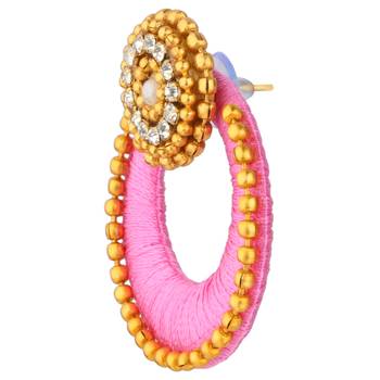 Silk Thread Rani Metal Alloy Dangler drop Earring for Women 3