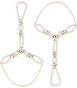 Hand Hath Pan White Metal Alloy Adjustable Haath Panja for Women