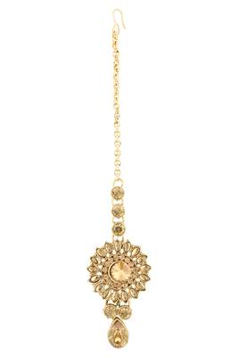 Antique Tika Brown Metal Alloy Mang Teeka Maang Tikka for Women 1