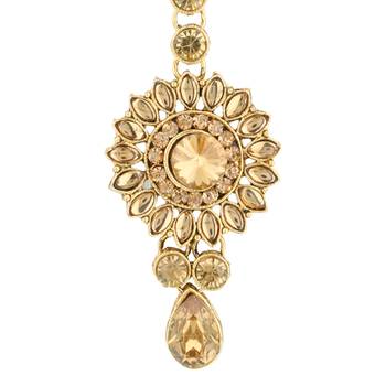 Antique Tika Brown Metal Alloy Mang Teeka Maang Tikka for Women 2