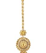 Antique Tika Golden Metal Alloy Mang Teeka Maang Tikka for Women