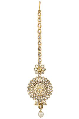 Antique Tika White Metal Alloy Mang Teeka Maang Tikka for Women 1