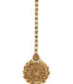 Antique Tika Golden Metal Alloy Mang Teeka Maang Tikka for Women