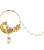 Antique Dulhan Brown Metal Alloy Nose Ring Nose Ring for Women