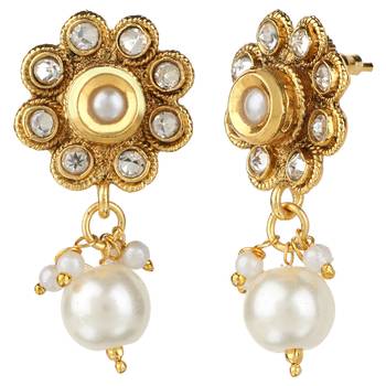 Bridal Jewellery Sets White Metal Alloy With Earring and Chain Pendant Set for Women 3