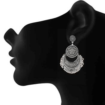 Silver crystal earrings 2