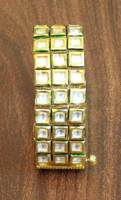 Antique golden kundan stone studded bracelet 1