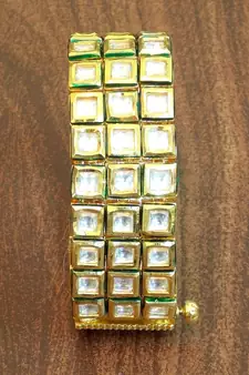 Antique golden kundan stone studded bracelet