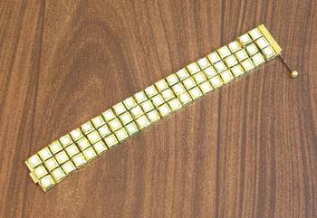 Antique golden kundan stone studded bracelet 2