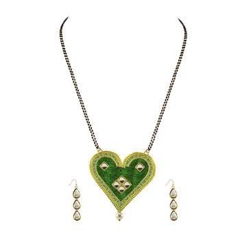 Golden Stone Stud-Gold Platted Brass Mangalsutra 1