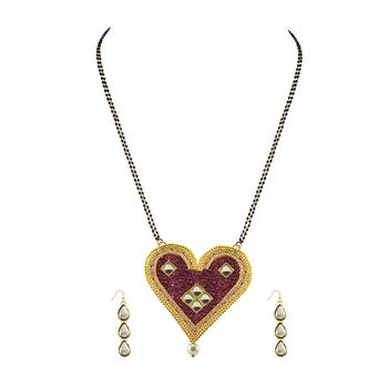 Golden Stone Stud-Gold Platted Brass Mangalsutra 1