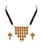 Golden Kundun Stud-Gold Platted Brass Rajasthani Aad