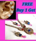 Buy 1 Get 1 Free Multi Kundan Drop Necklace Set