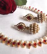 Maroon Pearl Necklace Set