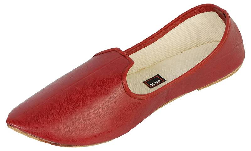 Ruby Red Men's Leather Mojaris