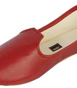 Ruby Red Men's Leather Mojaris