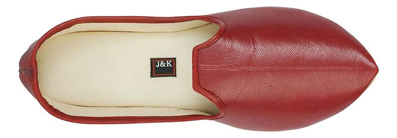 Ruby Red Men's Leather Mojaris