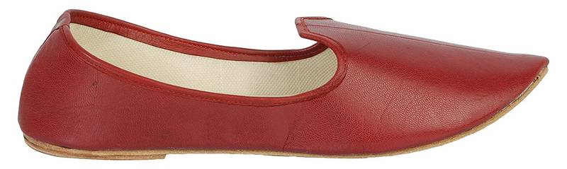 Ruby Red Men's Leather Mojaris