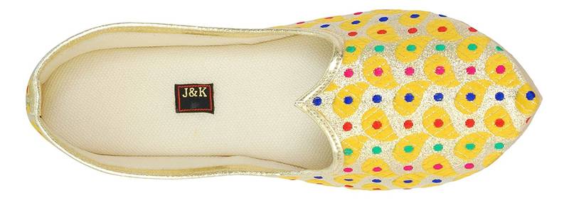 Yellow And Gold Women's Mojaris