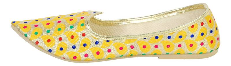 Yellow And Gold Women's Mojaris