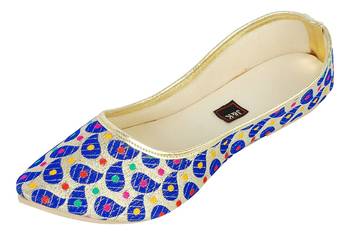 Blue And Gold Women's Mojaris 1